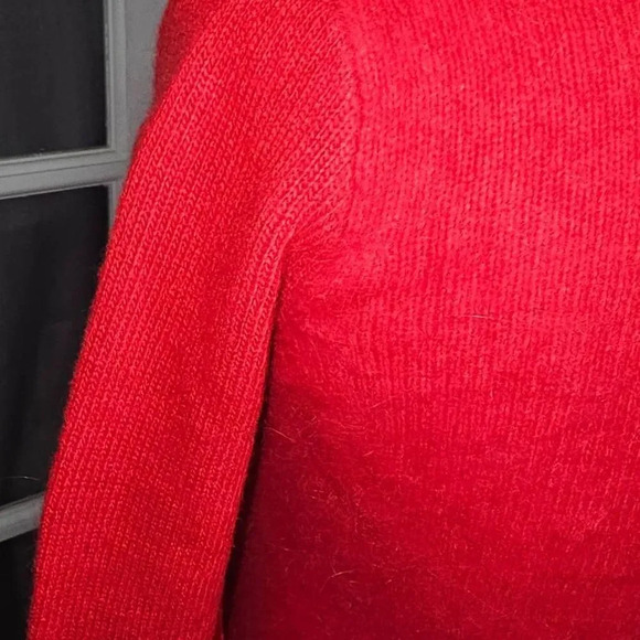 Wallace Womens Red Rabbit Hair Lambs Wool‎ Cashmere Blend Sweater Small - Picture 4 of 6